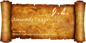 Januskó Lili névjegykártya